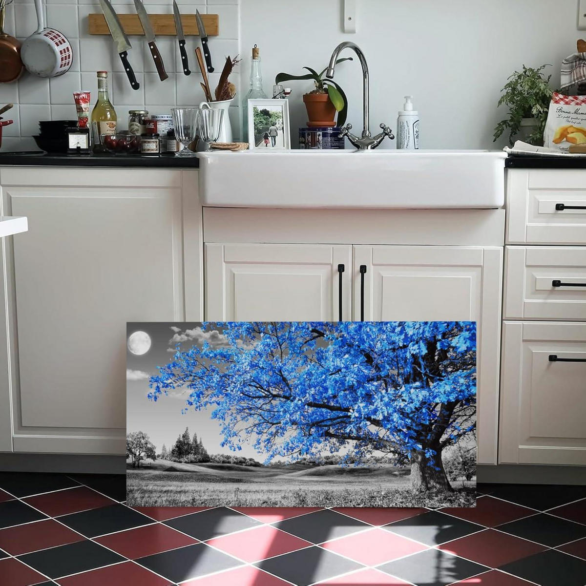 LEINWANDBILD Blau Baum des Lebens 120 x 60 cm - Blau, Papier (60/0.5cm)