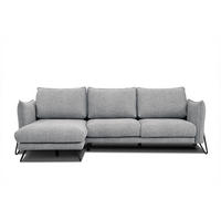 ECKSOFA HOSTEN 4-Sitzer, grau - Schwarz/Grau, Holzwerkstoff/Textil (158/269cm) - Courtois Laville