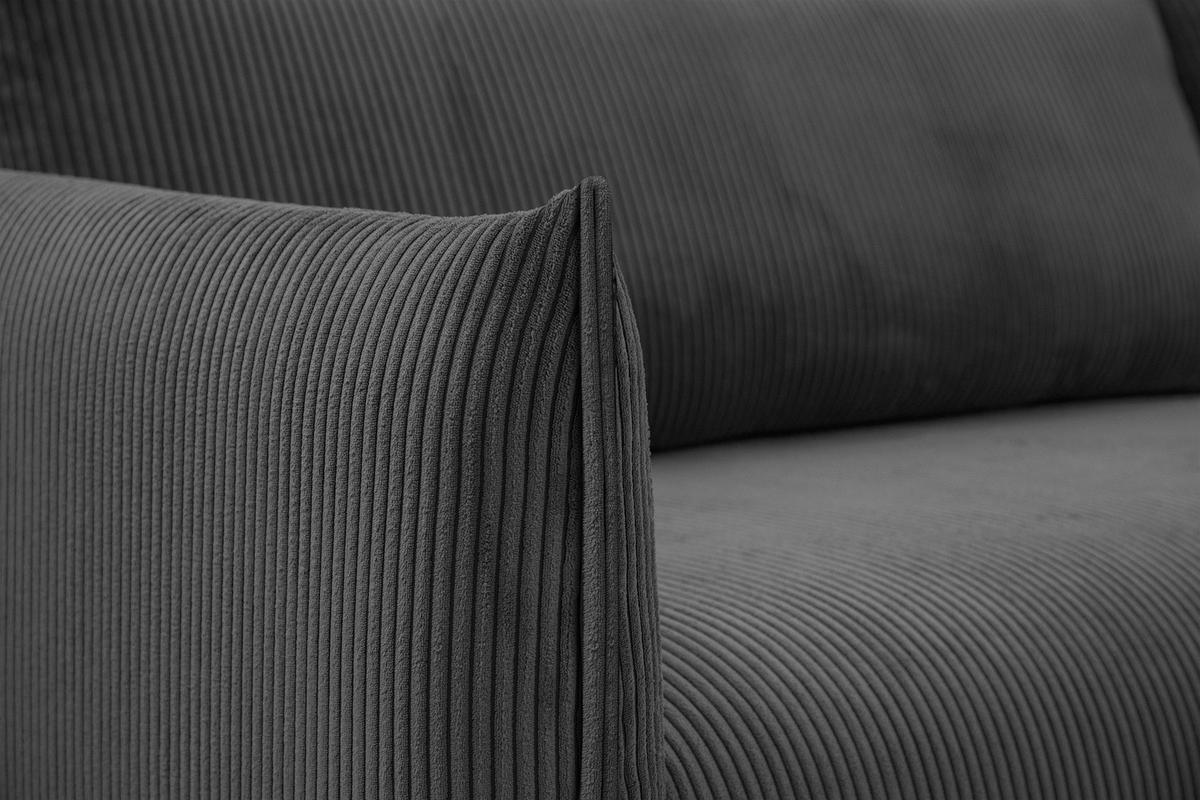 ECKSOFA TAUER 5-Sitzer, dunkelgrau - Dunkelgrau/Schwarz, Holzwerkstoff/Kunststoff (292/174cm) - Courtois Laville