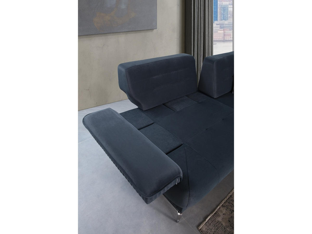 SOFA Toledo 2-Sitzer Samtstoff Anthrazit - Anthrazit, Textil/Metall (190/88/103cm)
