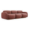 4-SITZER-SOFA Chenille Stoff Pink - Pink/Hellrosa, Holz/Textil (270/73/95cm) - Makamii