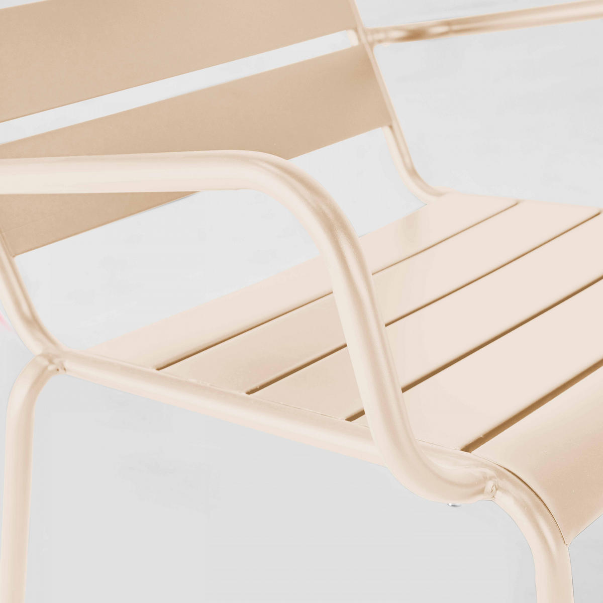 RELAXSESSEL, Elfenbeinfarbe - Beige, Metall (65/76/70cm) - Oviala