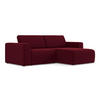 ECKSOFA Rechts Samt Stoff Rot - Bordeaux/Beige, Kunststoff/Textil (224/167cm) - Makamii