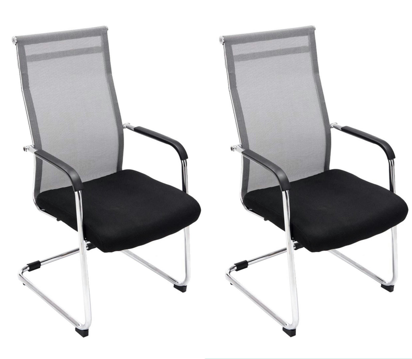 STUHL 2er Set Lederlook grau - Grau, Textil/Metall (55/106.5/62cm) - CLP