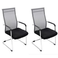 STUHL 2er Set Lederlook grau - Grau, Textil/Metall (55/106.5/62cm) - CLP