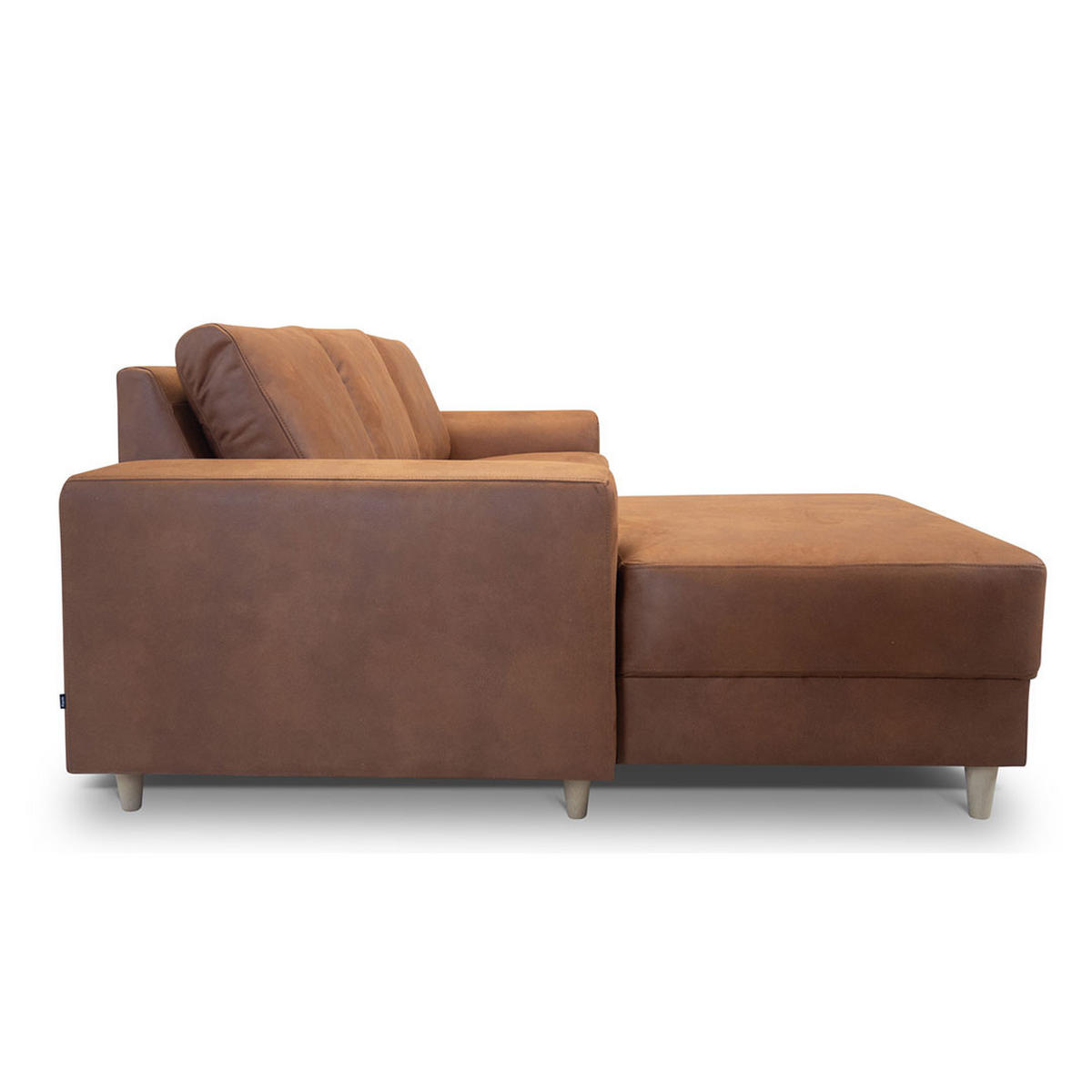 ECKSOFA cognacfarben Leder - Cognac, Leder (222/148cm) - ebuy24