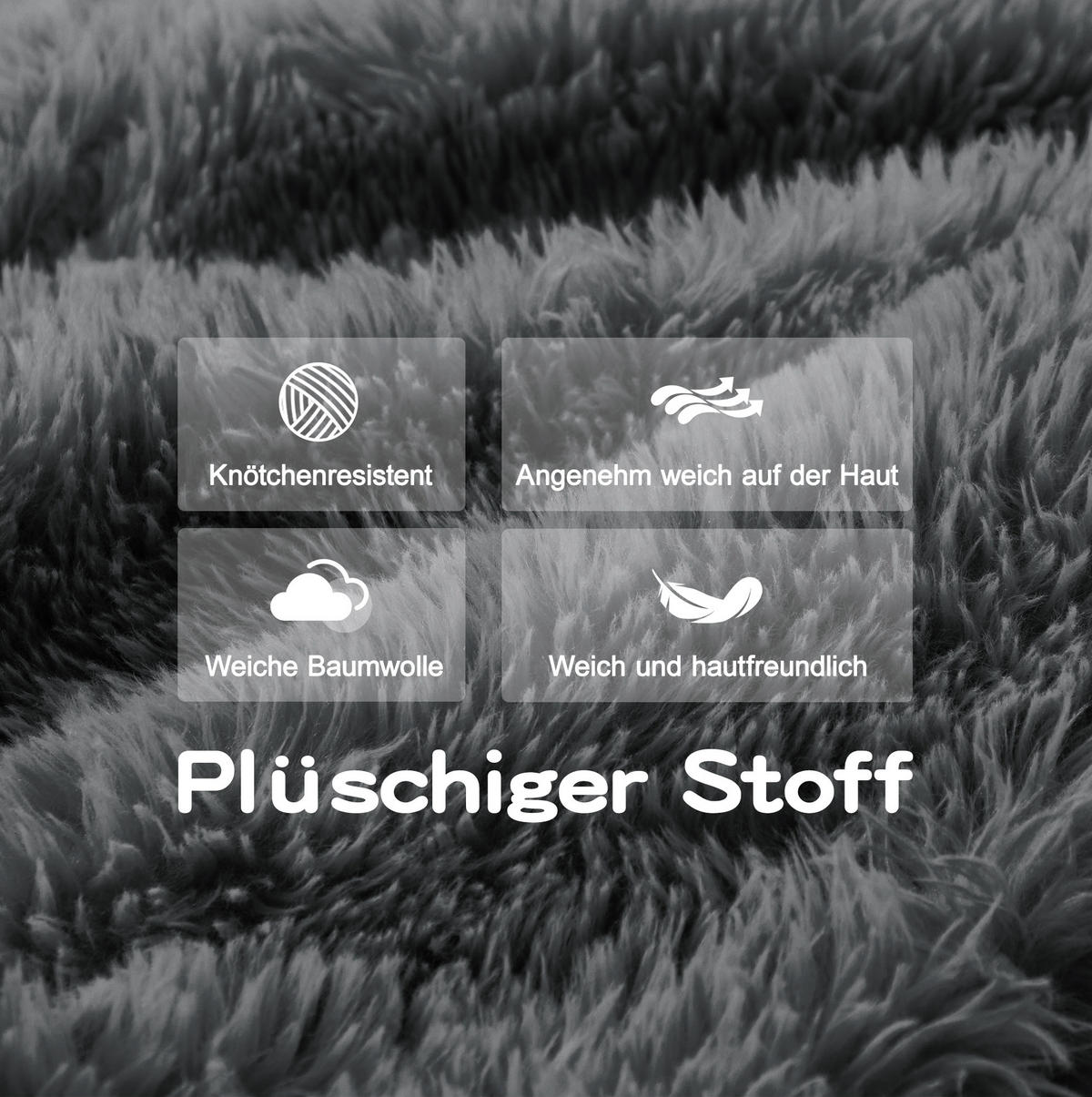 SOFA in Grau aus Plüsch, modular und rahmenlos mit Kissen - Grau, Textil (104/73/204cm) - Flora Grace