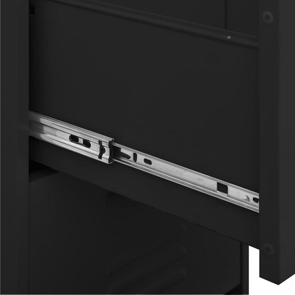 LAGERSCHRANK Schwarz 42,5/35/101,5 Cm Stahl - Schwarz, Metall (42.5/101.5/35cm) - vidaXL
