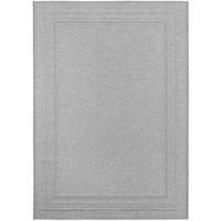 TEPPICH Outdoor Flachgewebe Bordürenmuster Polypropylen Terrasse Grau Rechteckig 120x170 - Grau, Textil (120/170cm) - KADIMA DESIGN