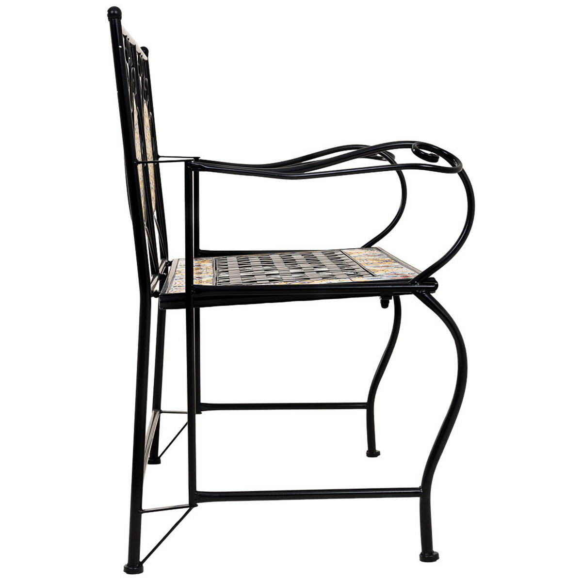 BANK, schwarz, 110x50x88cm - Schwarz, Metall (110/88/50cm) - Wanderlust