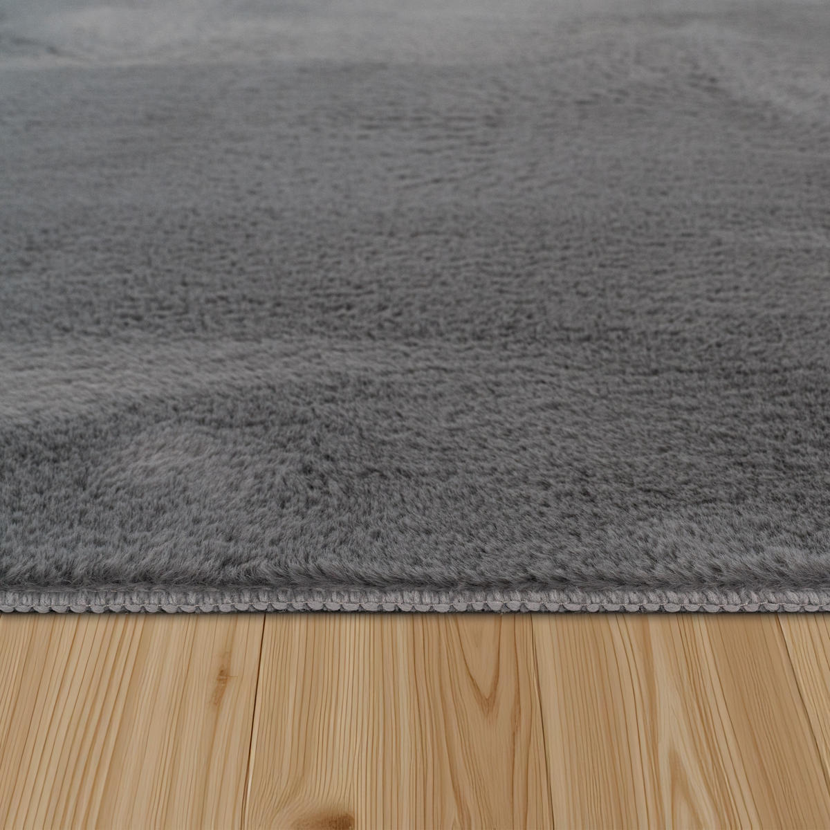 HOCHFLORTEPPICH 80/80 cm Soft 380 - Anthrazit, Textil (80/80cm) - Paco Home