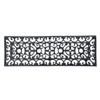 FUSSMATTE Ornament, Gummi 25/75 cm - Schwarz, Naturmaterialien (25/75cm) - Homescapes
