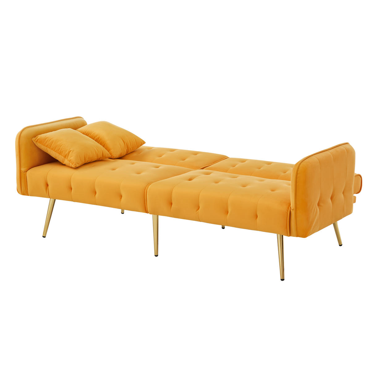 SCHLAFSOFA 2-in-1 Funktion Velours - Gelb, Kunststoff (178/70/82cm) - Urban Meuble