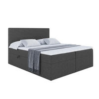 BOXBETT mit H4-Matratze und Lattenrost - LUKI - 160x200 Dunkelgrau - Dunkelgrau, Holzwerkstoff (160/200cm) - ALTDECOR