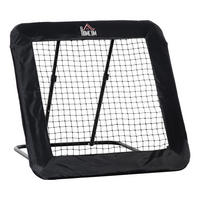 FUSSBALL REBOUNDER, Stahl, Schwarz, 128 x 118 x 108-120 cm - Schwarz, Metall (118/128cm) - HOMCOM