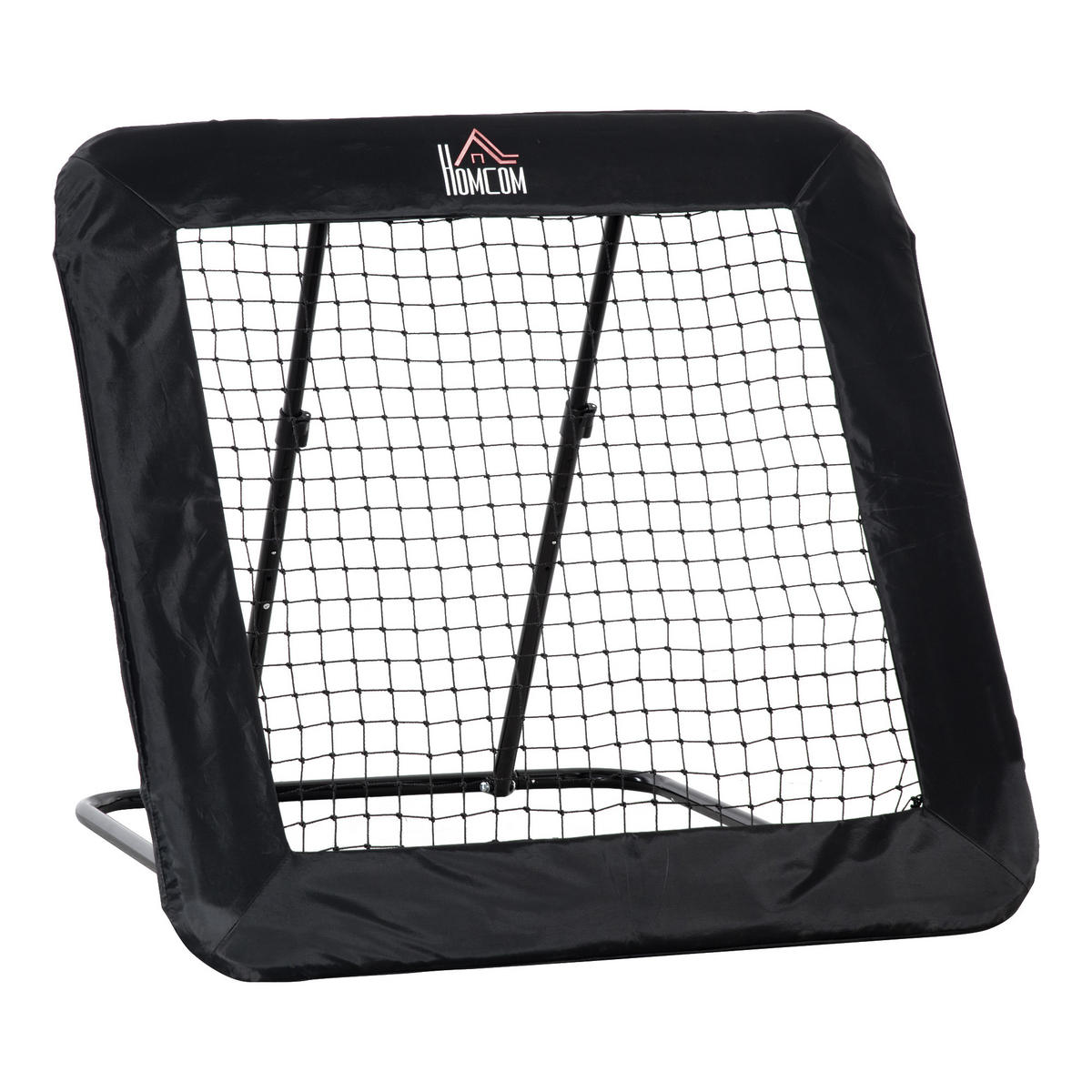 FUSSBALL REBOUNDER, Stahl, Schwarz, 128 x 118 x 108-120 cm - Schwarz, Metall (118/128cm) - HOMCOM