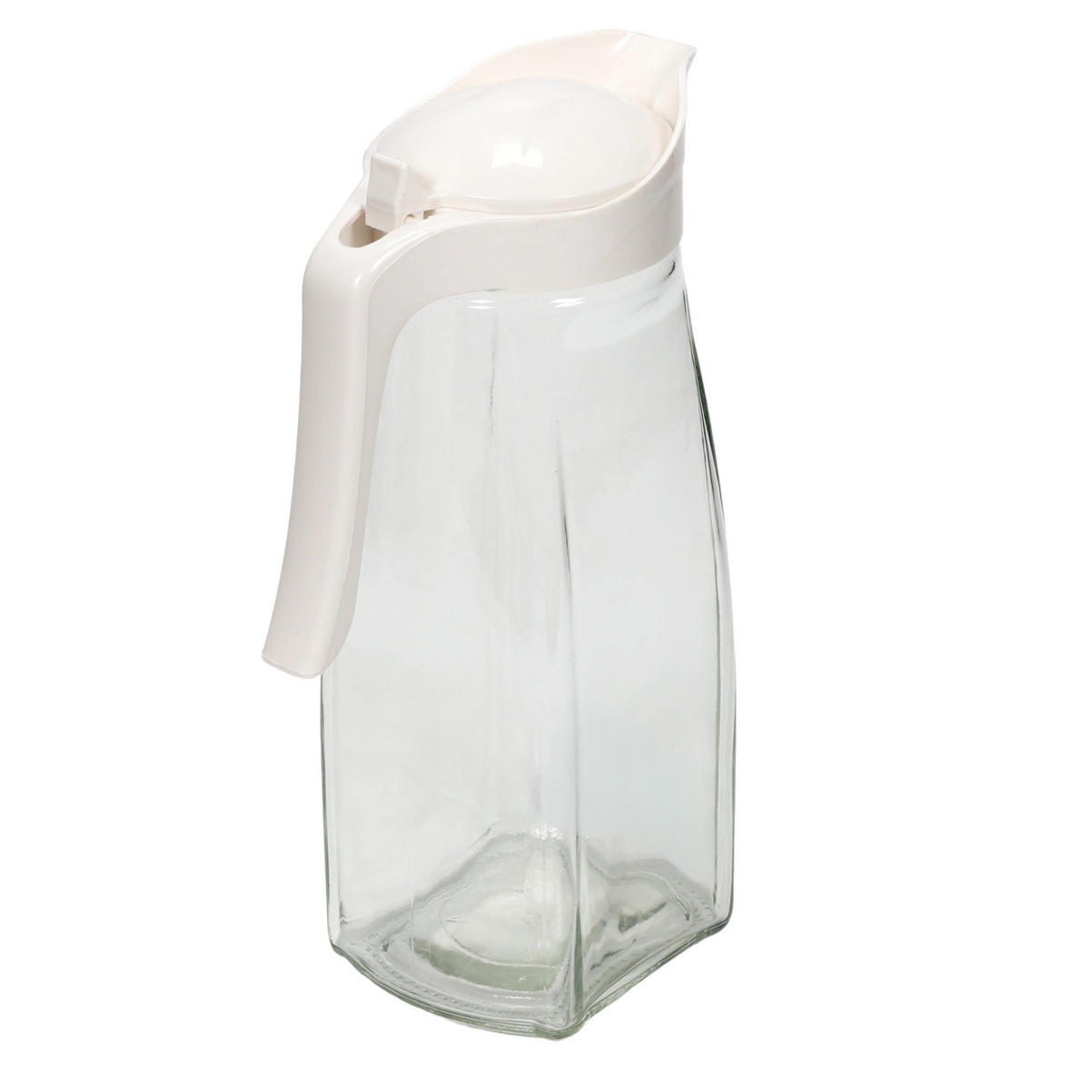 GLASKRUG mit Deckel Weiß 1,5 l 15/9/26 cm - Weiß, Glas (1.5L) - Excellent Houseware