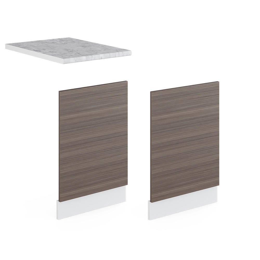 FRONTBLENDE R-Line Grau 45 cm ohne AP - Weiß/Braun, Holzwerkstoff (45/57.2/1.6cm) - Vicco