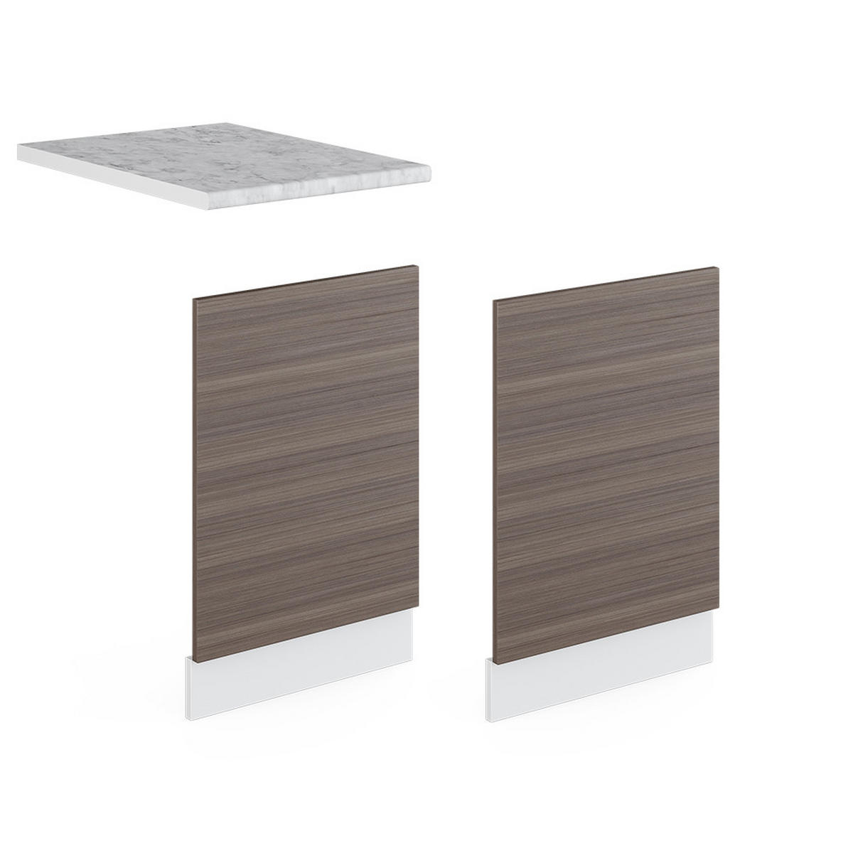 FRONTBLENDE R-Line Grau 45 cm ohne AP - Weiß/Braun, Holzwerkstoff (45/57.2/1.6cm) - Vicco