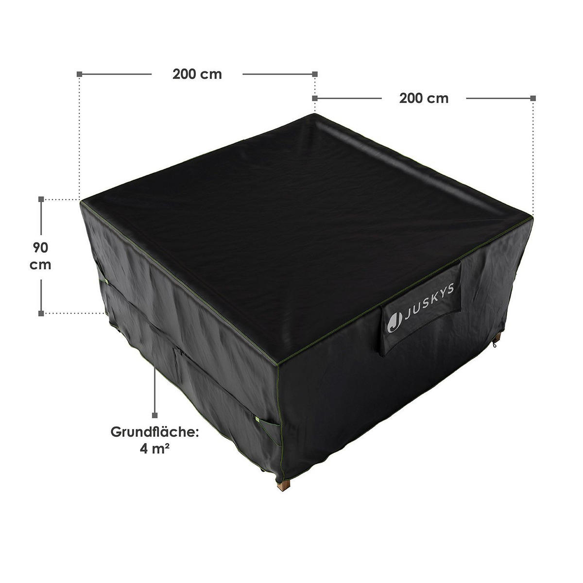 GARTENMÖBELABDECKUNG CoverSafe Pro schwarz - Schwarz, Kunststoff (200/90/200cm) - Juskys