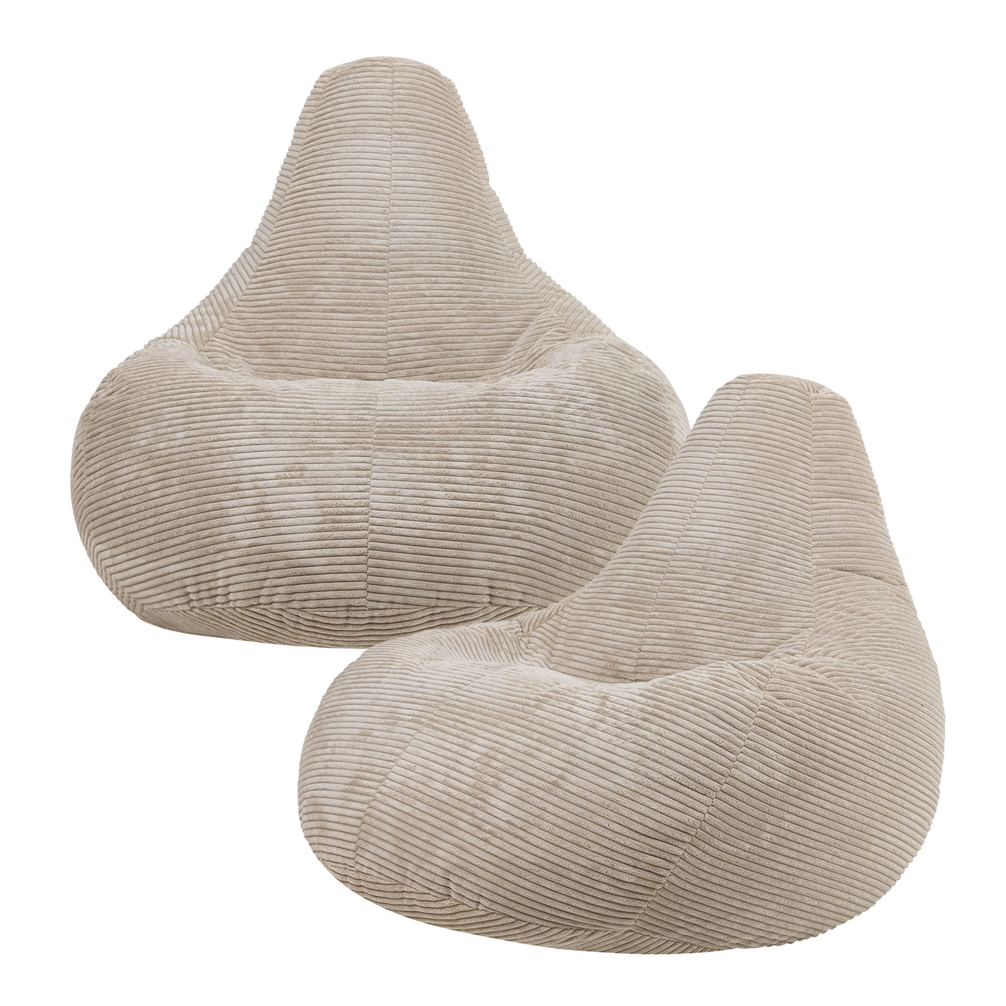 SITZSACK Sessel aus Cord 2-tlg. - Beige, Kunststoff (90/73/84cm) - icon