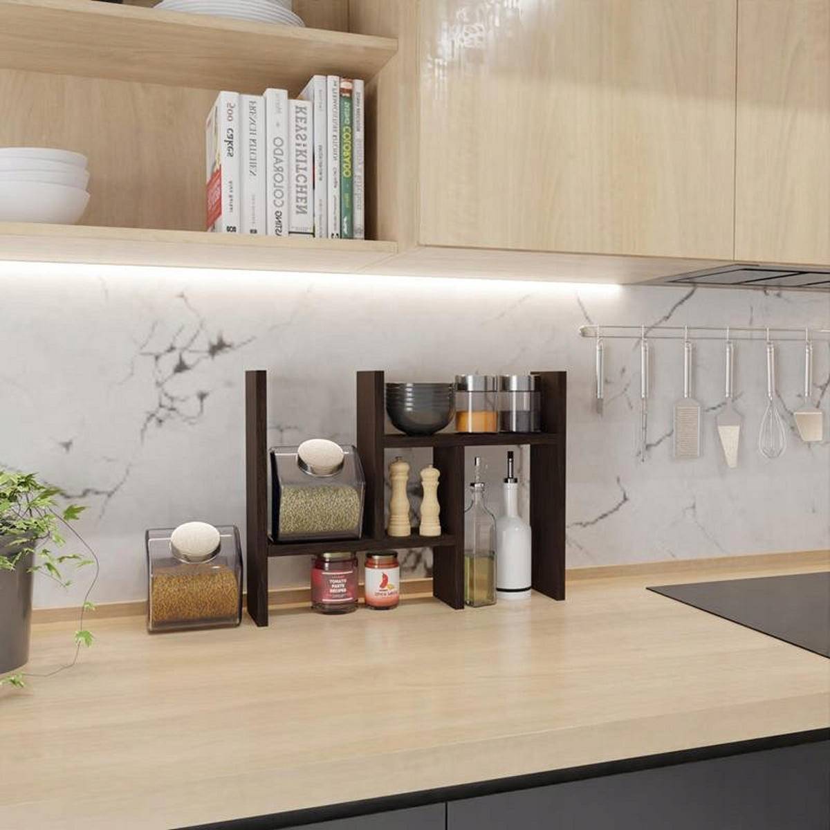 KÜCHENREGAL EX3 ausziehbar Wenge 40/12/44 cm - Wengefarben, Holzwerkstoff (40/44/12cm) - Matkam Möbel