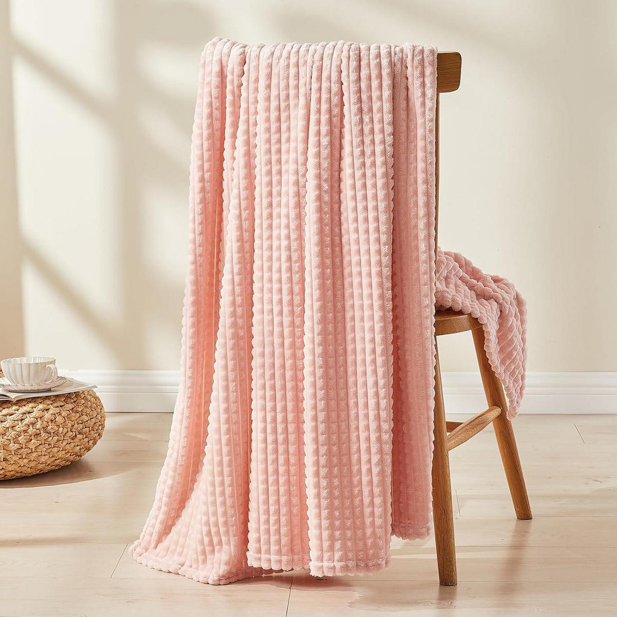 KUSCHELDECKE 200 x 230 cm Hellrosa - Rosa, Textil (200/230cm)