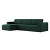 ECKSOFA Links Strukturstoff Stoff Grün - Dunkelgrün/Schwarz, Kunststoff/Textil (167/314cm) - Makamii