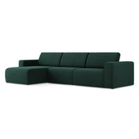 ECKSOFA Links Strukturstoff Stoff Grün - Dunkelgrün/Schwarz, Kunststoff/Textil (167/314cm) - Makamii