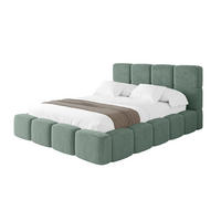 POLSTERBETT mit Bettkasten und Lattenrost mit Kopfteil, Boxbett ohne Matratze, mit Stauraum - NATA 160x200 Grün - Grün, Holzwerkstoff/Textil (160/200cm) - ALTDECOR