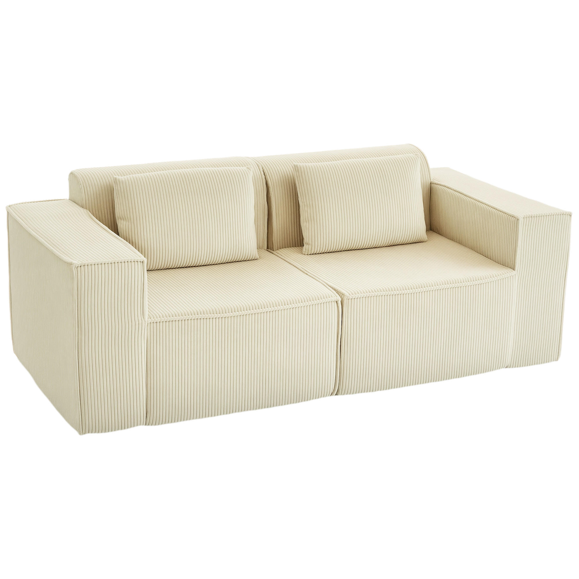 2-SITZER Sofa Beige 202.0/90.0/76.0 cm - Beige, Textil (90/76/202cm)