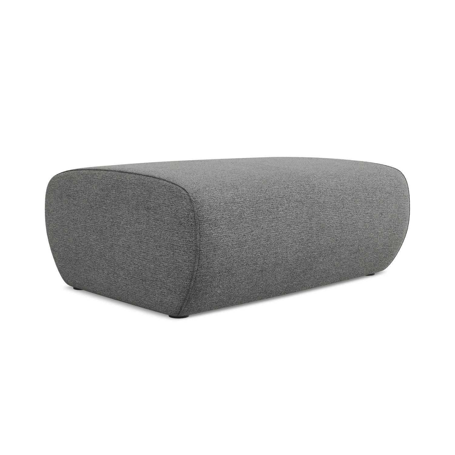 POUF Chenille Stoff Grau - Schieferfarben/Schwarz, Kunststoff/Textil (102/40/62cm) - LaMiaSofa