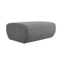 POUF Chenille Stoff Grau - Schieferfarben/Schwarz, Kunststoff/Textil (102/40/62cm) - LaMiaSofa