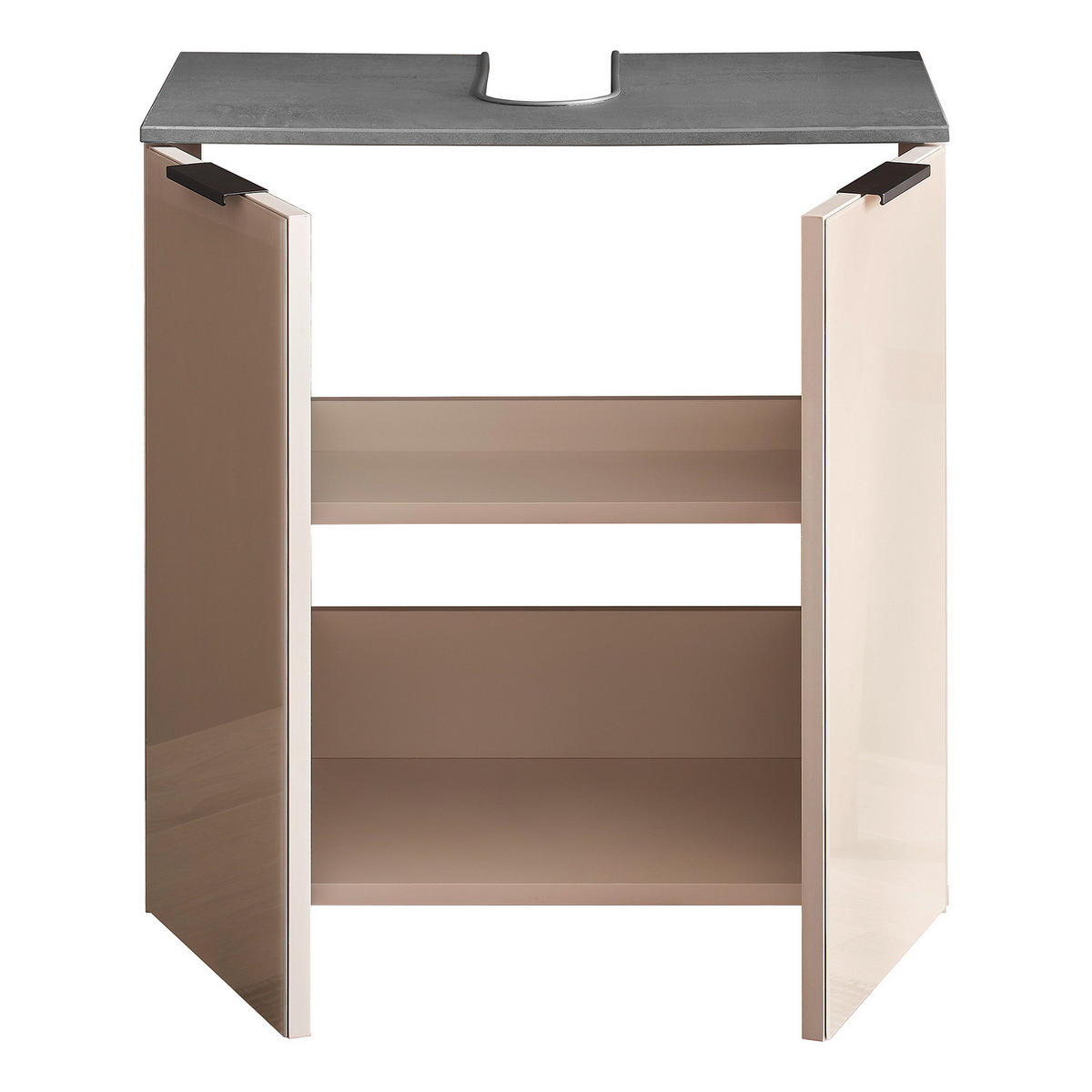 WASCHBECKENUNTERSCHRANK 2 Türen - Kaschmir - Kaschmir, Glas/Holzwerkstoff (60/60/35cm) - home24