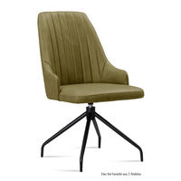 ESSZIMMERSTUHL drehbar (2er-Set) Doreen 52x91x60 Schwarz/Olivgrün - Schwarz/Olivgrün, Kunststoff (60/91/52cm) - 58aufmkessel