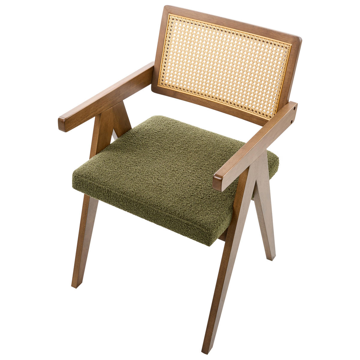 ESSZIMMERSTUHL 2er Set Holz Braun/Grün Ava - Braun/Grün, Holz (55/85/62cm) - Beliani
