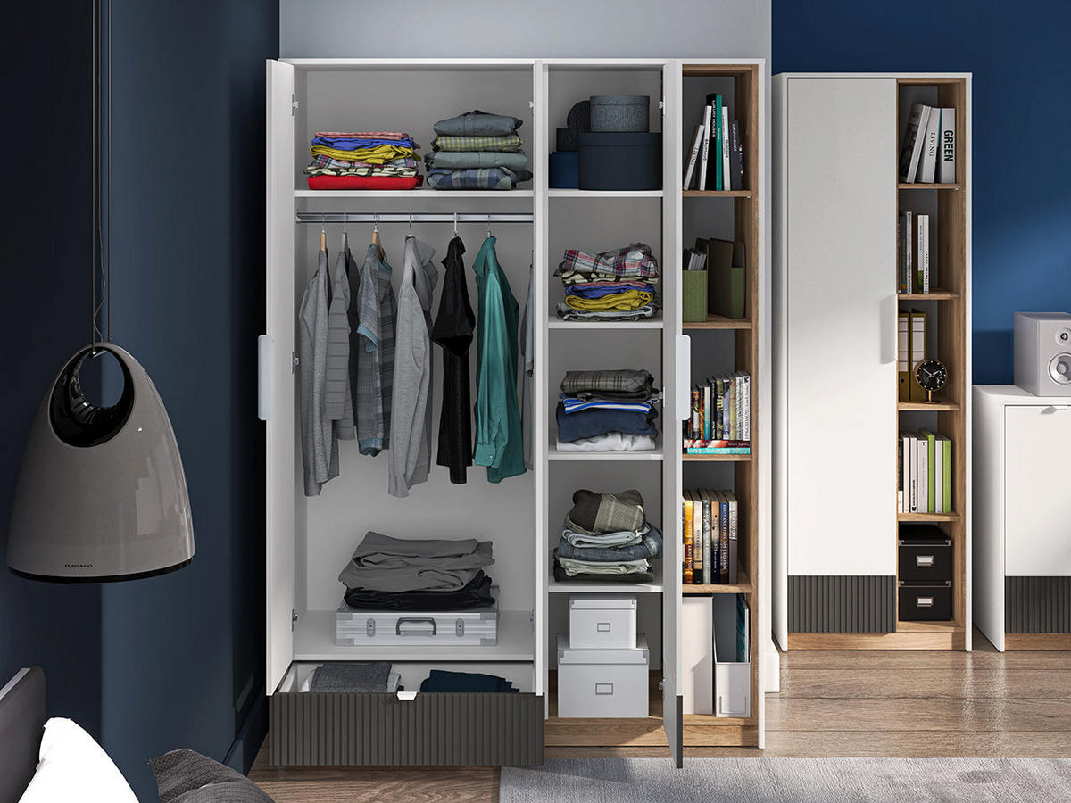 KLEIDERSCHRANK – 64 cm – Torino – Weiß – KS-002 - Weiß, Holzwerkstoff (64/196/40cm) - hi-markt