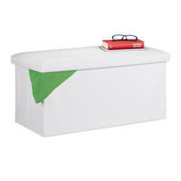 SITZBANK - Weiß, Holzwerkstoff/Kunststoff (76.5/37.5/38.5cm) - Relaxdays