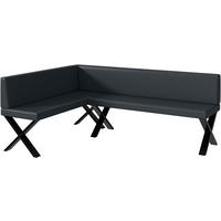 ECKBANK ERIC_X - Dunkelgrau, Leder (142/196cm) - Meblini