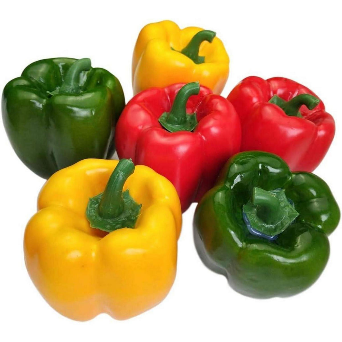 KÜNSTLICHE Paprika 6-teiliges Set Rot Grün Gelb - Multicolor, Kunststoff (8.9cm)