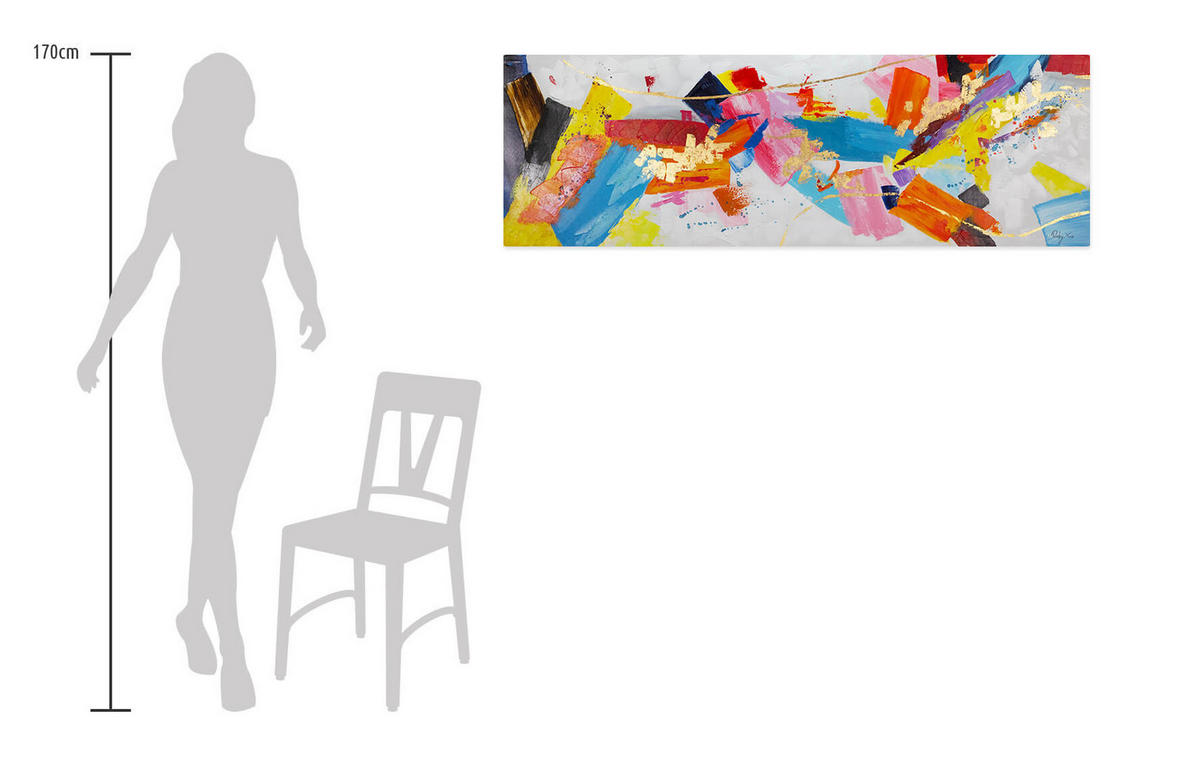 ÖLGEMÄLDE 150/50 cm - Multicolor, Holz/Textil (150/50cm) - KUNSTLOFT