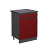 KÜCHENSCHRANK R-Line Rot 60 cm, AP Anthrazit - Anthrazit/Rot, Holzwerkstoff (60/81.6/60cm) - Vicco