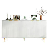 SIDEBOARD 160/40/80 cm in Weiß mit 4 Türen und verstellbaren Einlegeböden - Weiß, Holzwerkstoff (160/80/40cm) - Flora Grace