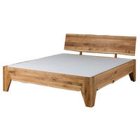 HOLZBETT Wildeiche 200x200 natur geölt PURE OAK #116 - Braun, Holz (200/200cm) - Massivmoebel24