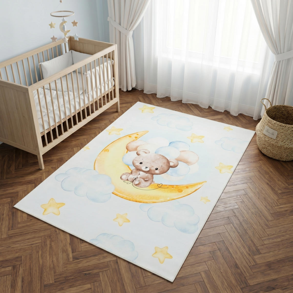 KINDERTEPPICH KIDS Creme Mond 140/200 cm - Creme, Textil (140/200cm) - Tapiso