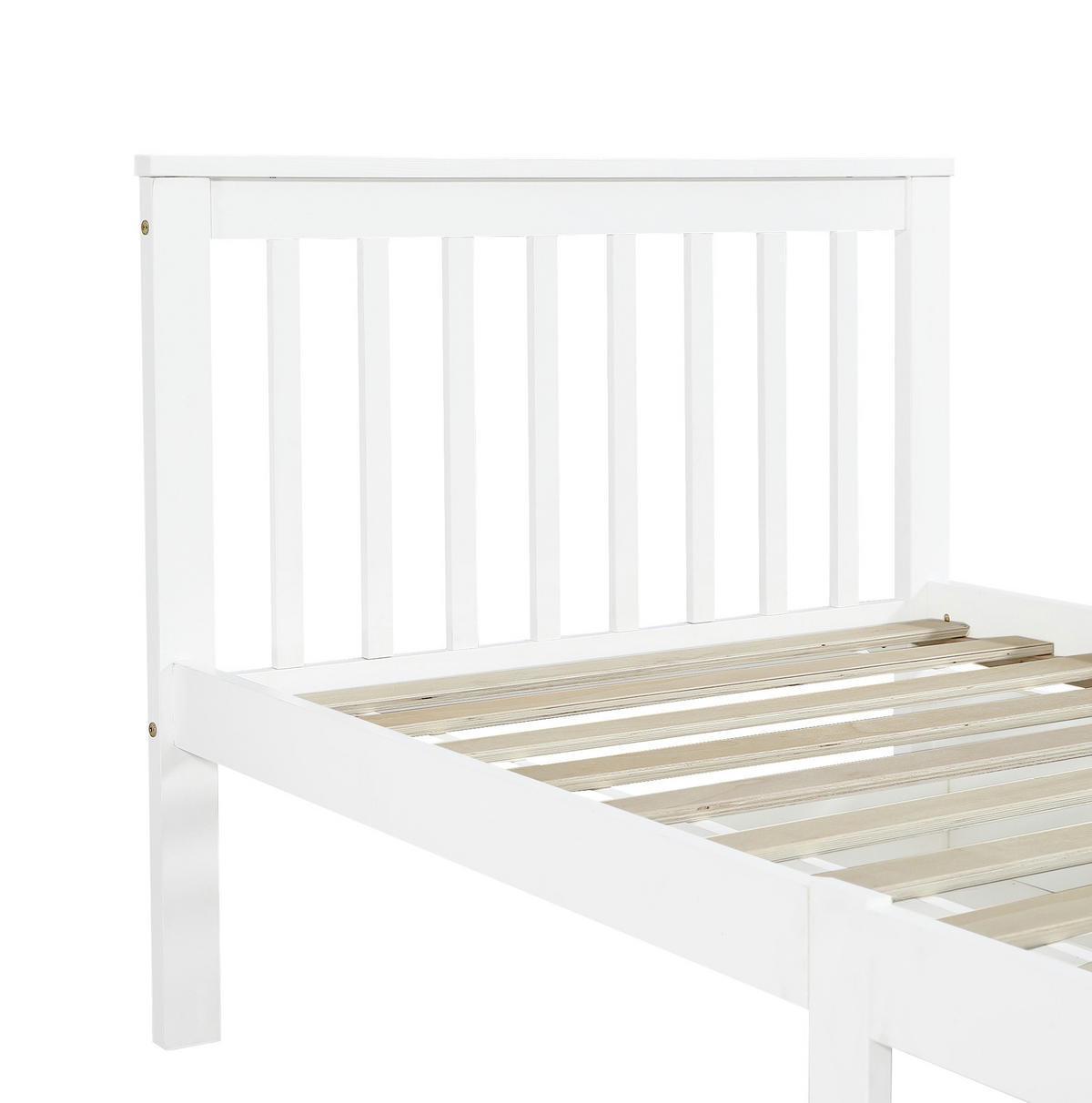 EINZELBETT 90/200 cm mit 2 Schubladen, Kiefernholzrahmen und Lattenrost, Weiß - Weiß, Holz (90/200cm) - Redom