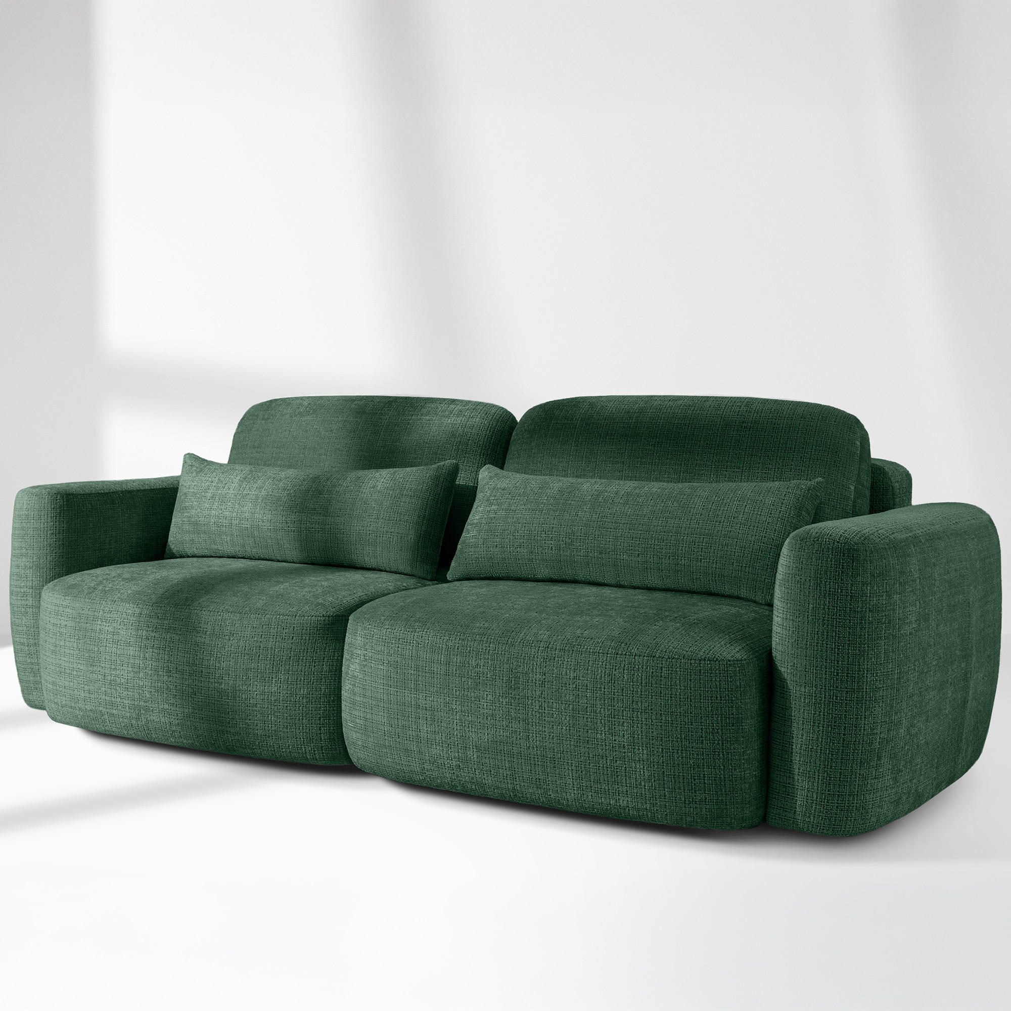 SOFA 3 ELOSA - Grün, Holz/Textil (245/85/115cm) - KONSIMO®