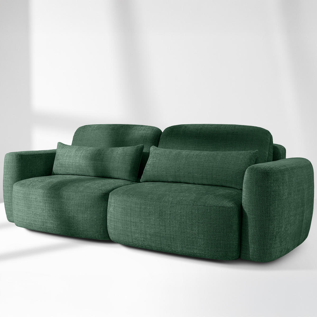 SOFA 3 ELOSA - Grün, Holz/Textil (245/85/115cm) - KONSIMO®