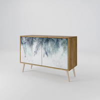 SIDEBOARD PALM VEIL, Eicheneffekt, 111x42x77,5 cm, 2 Türen - Eichefarben/Buchefarben, Holzwerkstoff/Buchenholz (111/77.5/42cm) - SpaceRebels