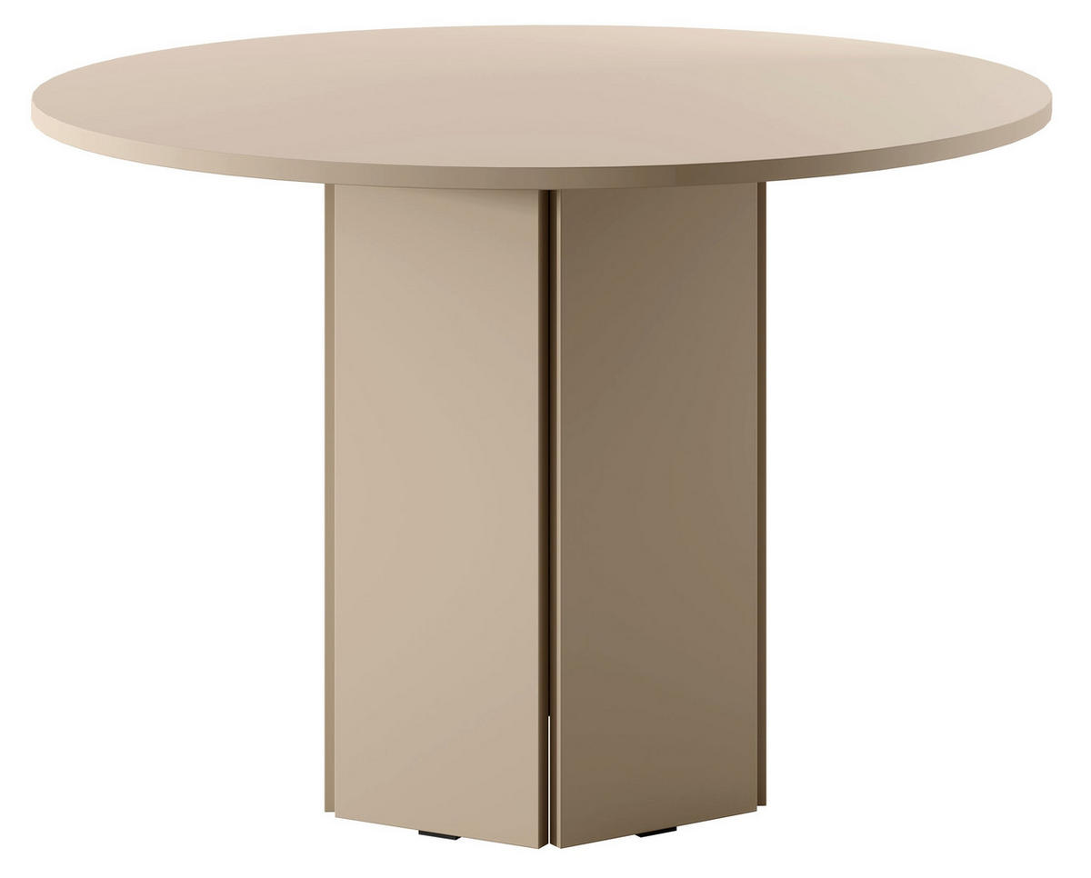 ESSZIMMERTISCH Hexa Beige Cappuccino rund 110 cm - Beige, Holzwerkstoff (110/110/75cm) - Selsey